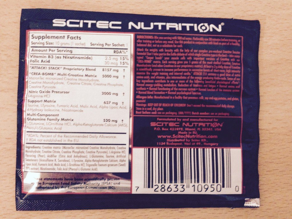 Attack! 2.0 Pre-Workout Booster von Scitec Nutrition im Test 2