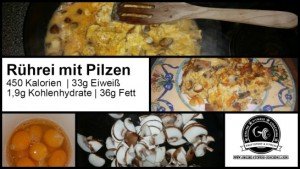 Rührei mit Pilzen Fitness Abendessen klein