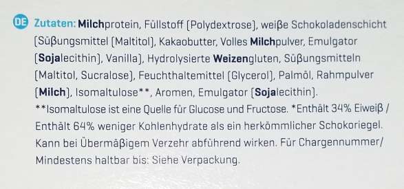 Perfection Bar Nährwerte 2