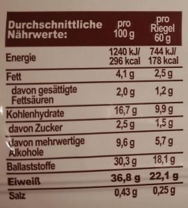 High Fiber Bar Test Ironmaxx Nährwerte