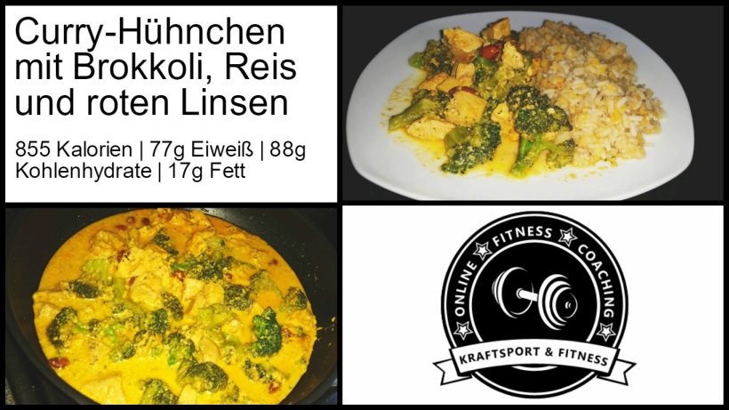 Curry-Hühnchen mit Reis und Linsen 5x